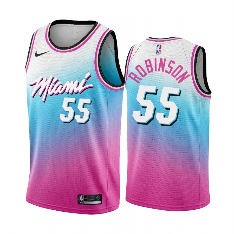 Men Miami Heat #55 duncan robinson blue pick city edition vice 2020 nba jersey